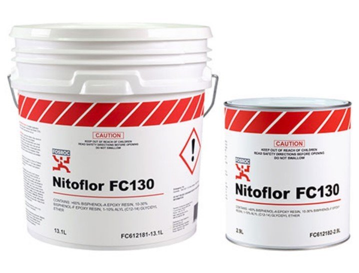 NITOFLOR FC130 BLACK (4.5L)-Nitoflor FC130 is a two-component water based epoxy resin floor coating system supplied in pre-weighed packs ready for on-site mixing and use.The cured film forms a hard, f