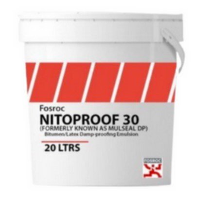 NITOPROOF 30 (200L)-Nitoproof 30 is a Single component cold applied rubber reinforced bitumen emulsion. The emulsion is dark brown in colour and dries to form a black flexible coating.Single Componen